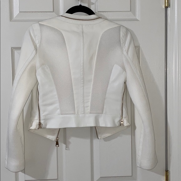 Authentic BEBE white moto jacket - Picture 2 of 7